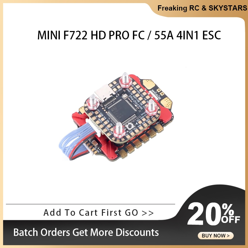 SKYSTARS 20×20 Mini Stack F722 - đánh giá và giá Foxeer Reaper F4 128K 65A Esc